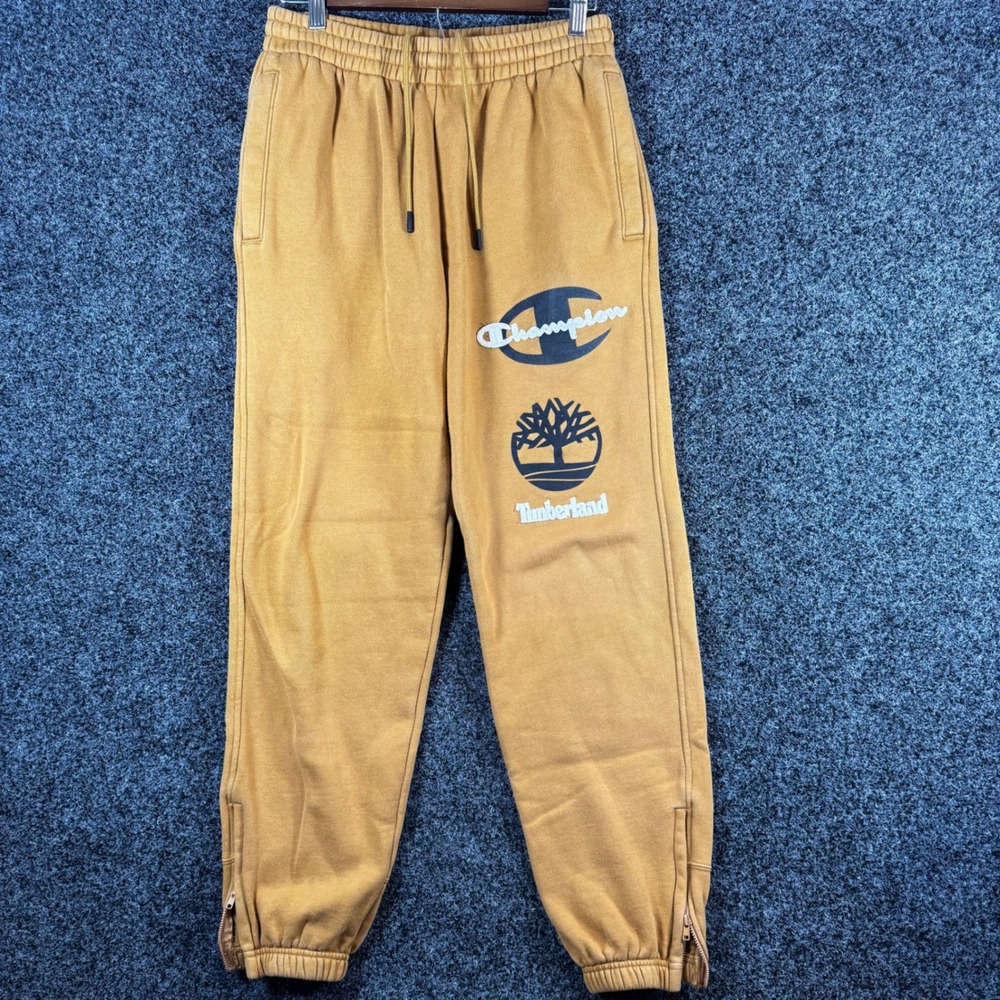 Champion x Timberland Mens Small Wheat Gold Fleece Jogger Sweatpants P4965 B30